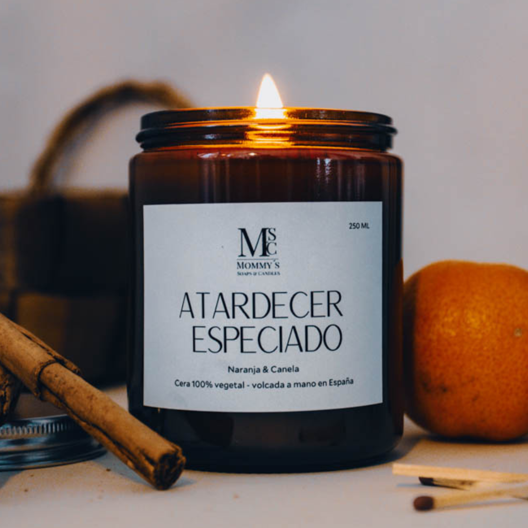Vela Aromática Atardecer Especiado - Naranja/Canela
