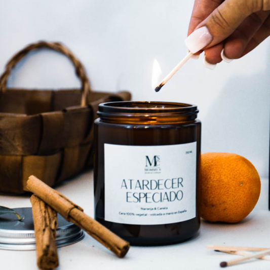 Vela Aromática Atardecer Especiado - Naranja/Canela