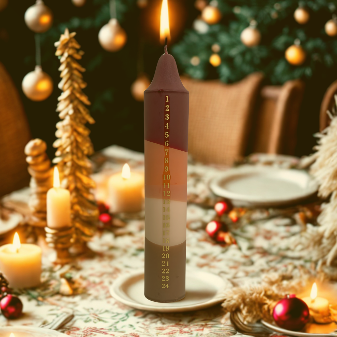 Vela Navideña con Calendario de Adviento - Ritual de Luz