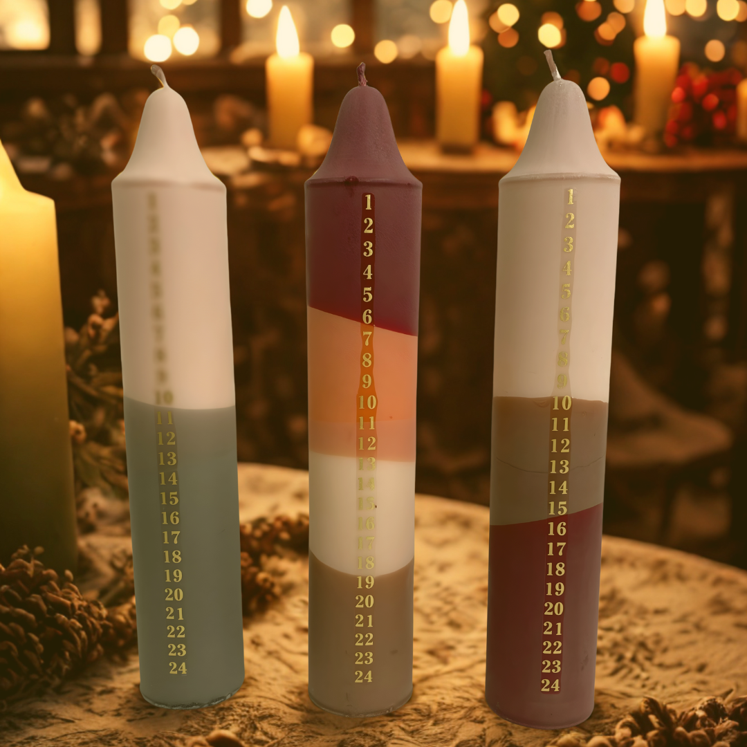 Vela Navideña con Calendario de Adviento - Ritual de Luz