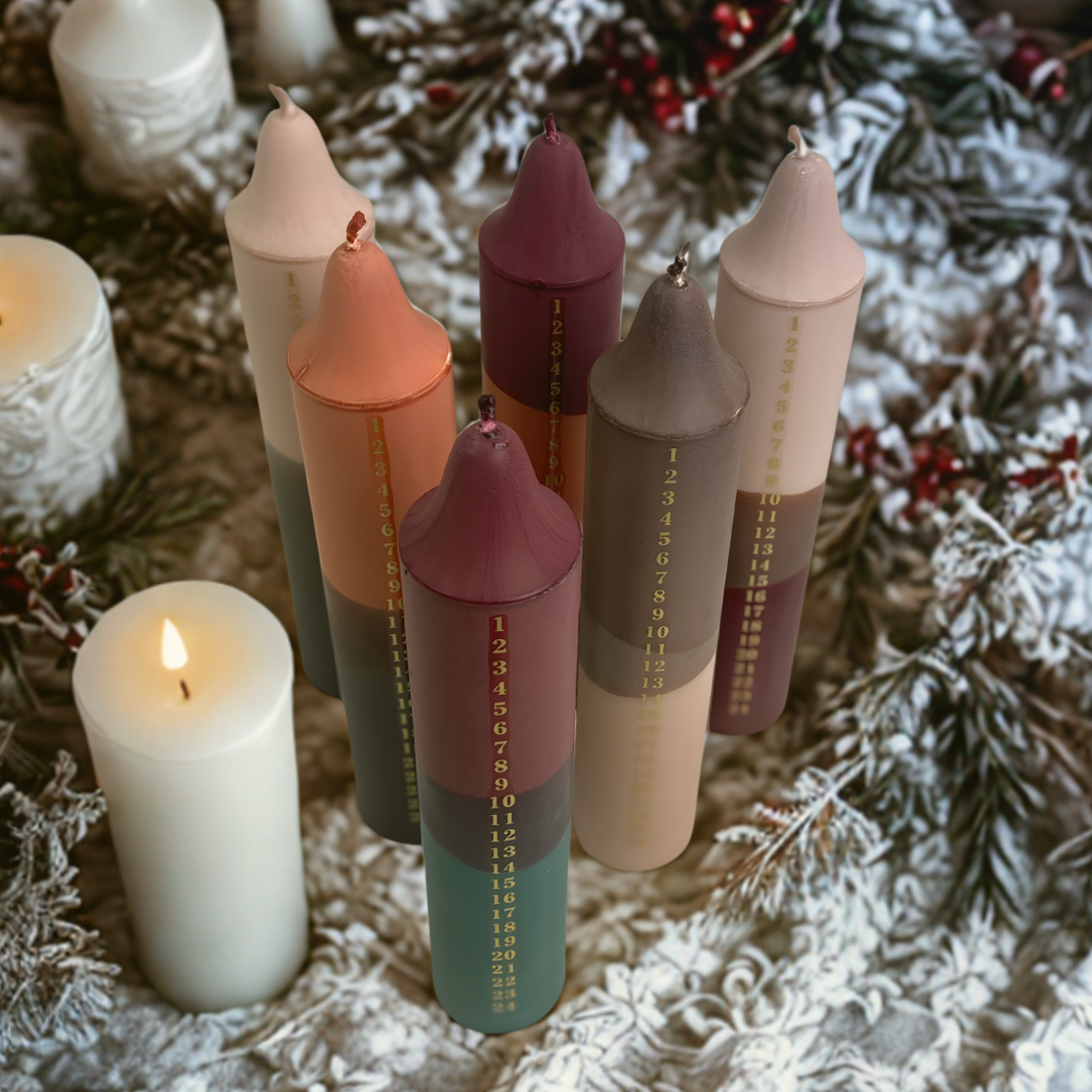 Vela Navideña con Calendario de Adviento - Ritual de Luz