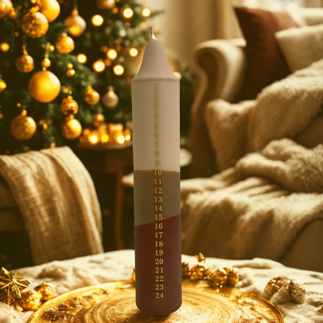 Vela Navideña con Calendario de Adviento - Ritual de Luz