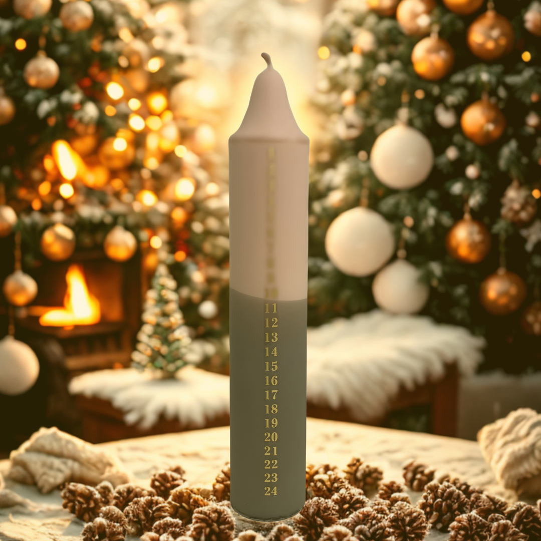 Vela Navideña con Calendario de Adviento - Ritual de Luz