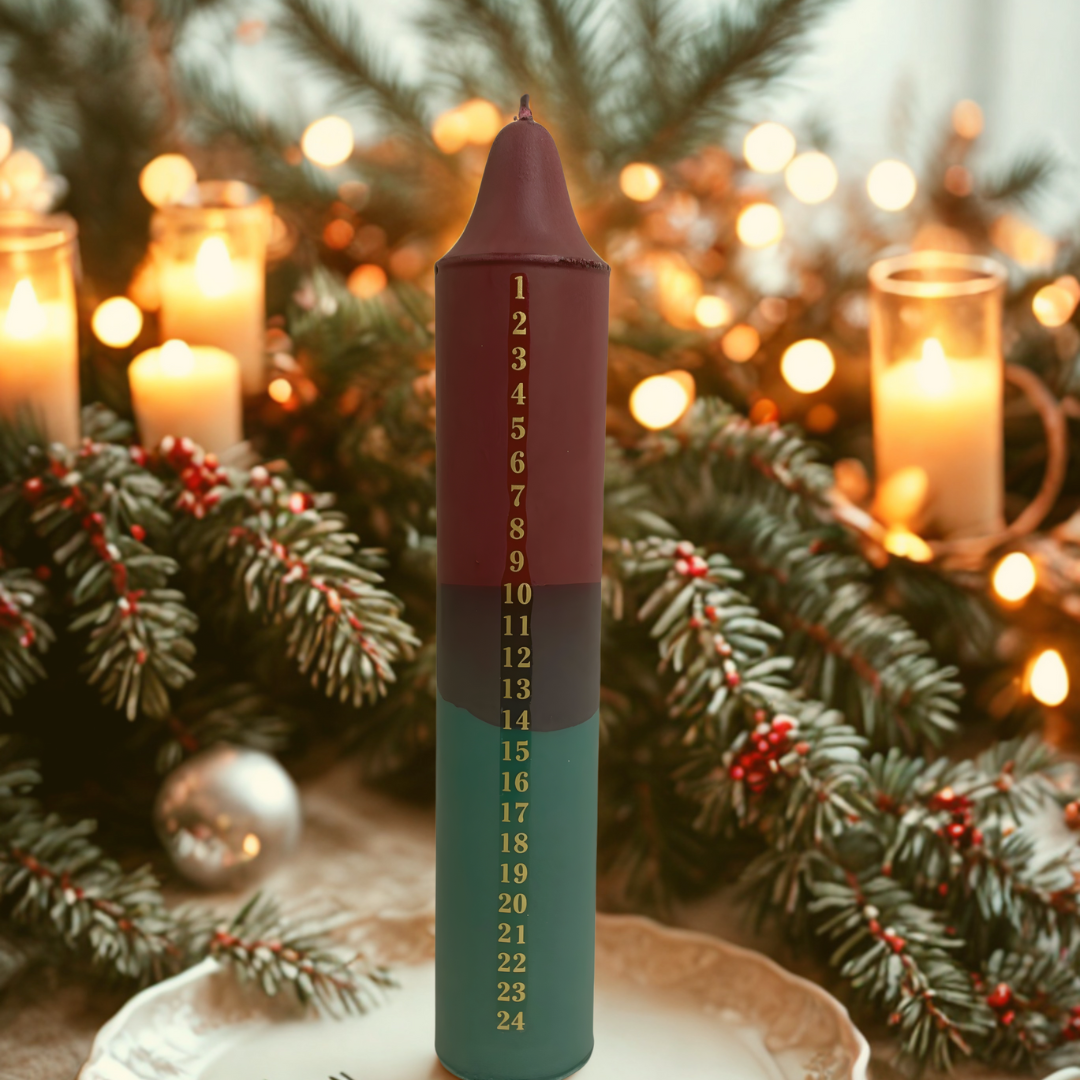 Vela Navideña con Calendario de Adviento - Ritual de Luz