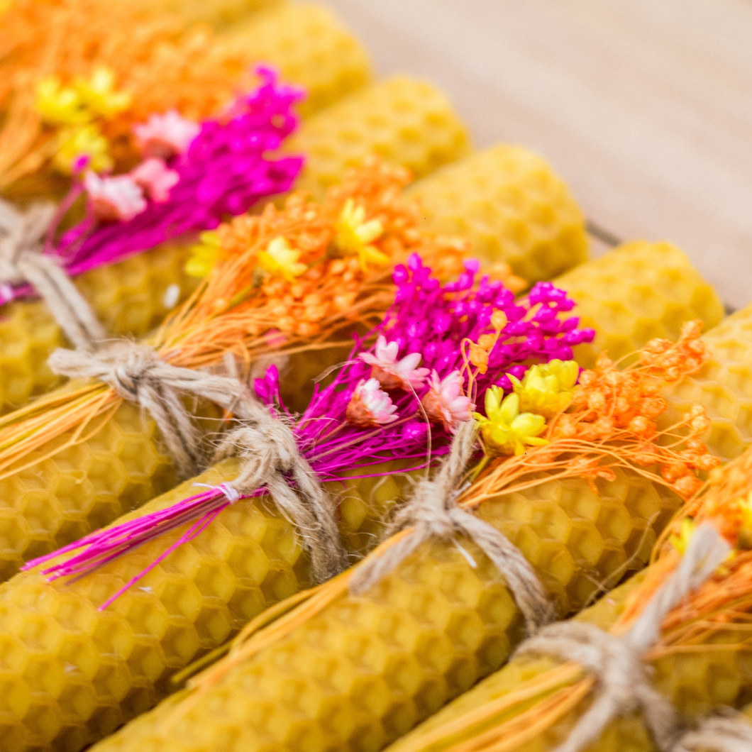 Velas de Cera de Abejas Natural